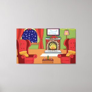 Christmas Fire Canvas Print