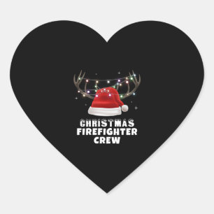 Christmas Firefighter Crew Heart Sticker