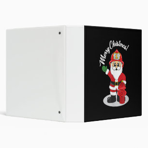 Christmas Firefighter Santa Winter Binder