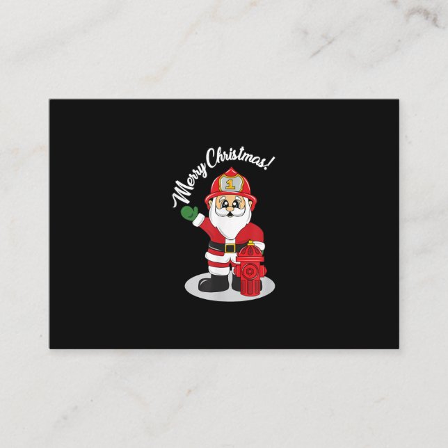 Christmas Firefighter Santa Winter Business Card (Front)