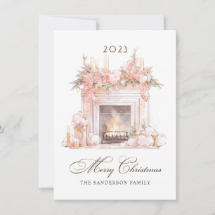 Christmas Fireplace Family Holiday Card