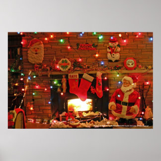 CHRISTMAS FIREPLACE POSTER