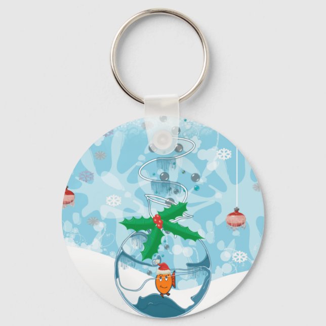 Christmas Fish Splat Keychain (Front)