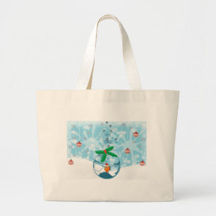 Christmas Fish Splat Large Tote Bag