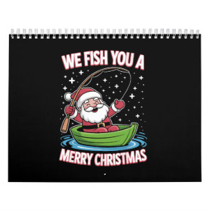 Christmas Fisherman Fishing Funny Cool Santa Claus Calendar