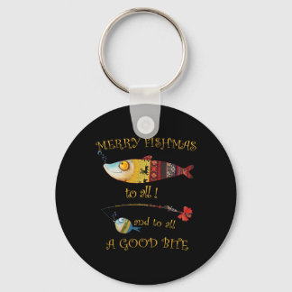 Christmas Fisherman's Merry Fishmas To All Fishing Keychain