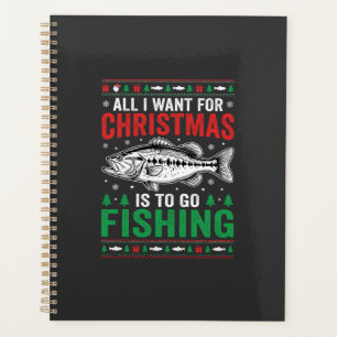 Christmas Fishing Bass Ugly Sweater Planner