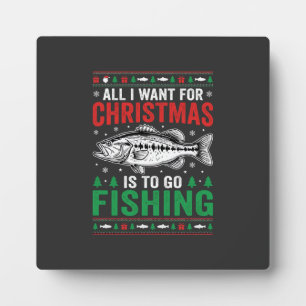 Christmas Fishing Bass Ugly Sweater Plaque