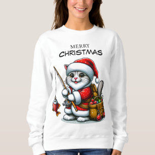 Christmas Fishing Cat Sweatshirt