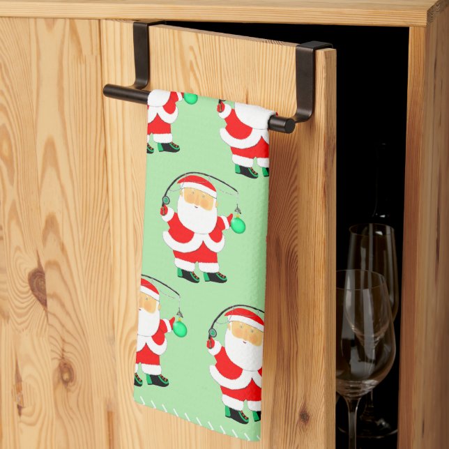 Christmas Fishing Holiday Gift Kitchen Towel (Thirds Fold)