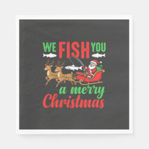 Christmas Fishing Merry Fish You Napkin