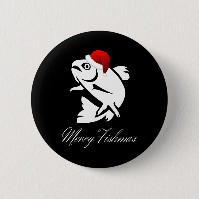 Christmas Fishing - Merry Fishmas  2 Inch Round Button (Front)