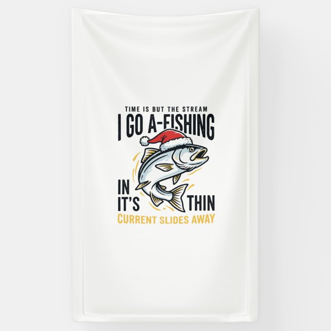 Christmas Fishing Stream Quote Design Banner (Vertical)