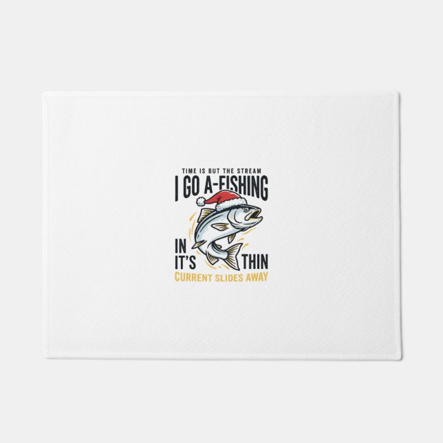 Christmas Fishing Stream Quote Design Doormat (Front)