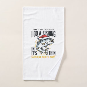 Christmas Fishing Stream Quote Design Hand Towel
