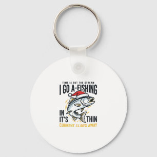 Christmas Fishing Stream Quote Design Keychain