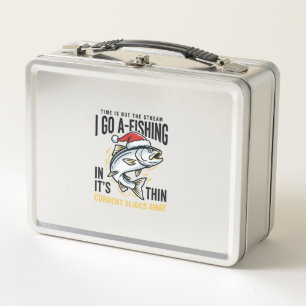 Christmas Fishing Stream Quote Design Metal Lunch Box