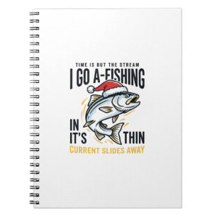 Christmas Fishing Stream Quote Design Notebook