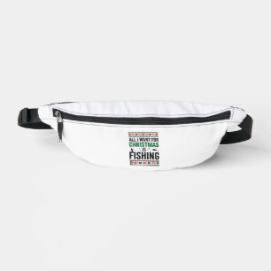 Christmas Fishing Ugly Sweater Design Fanny Pack