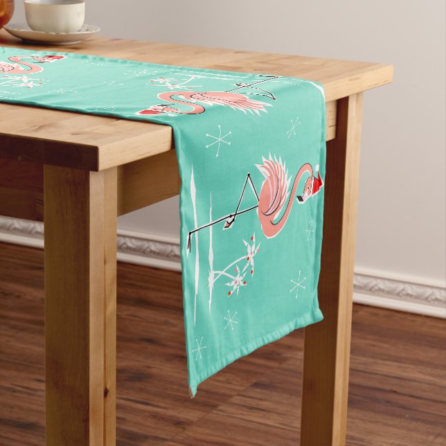 Christmas Flamingo 16 x 108 table runner (In Situ)