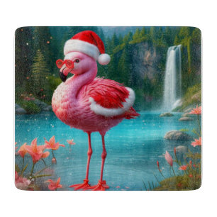 Christmas Flamingo As Santa Claus-47475 Cutting Board