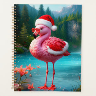 Christmas Flamingo As Santa Claus-47475 Planner