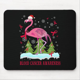 Christmas Flamingo Blood Cancer Awareness Gift Mouse Pad