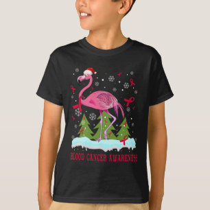 Christmas flamingo blood cancer awareness gift.png T-Shirt