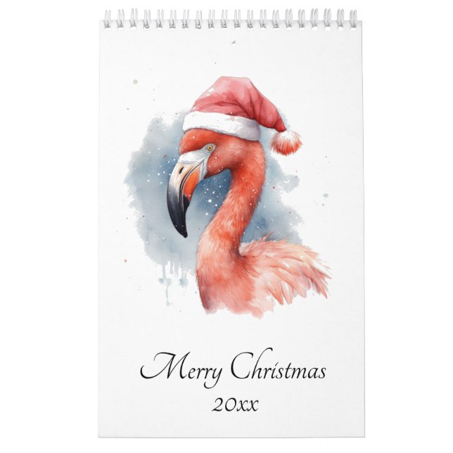 Christmas Flamingo customizable Calendar (Cover)