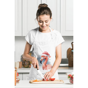 Christmas Flamingo, customizable Standard Apron