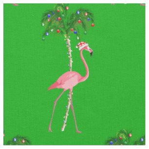 Christmas Flamingo Fabric