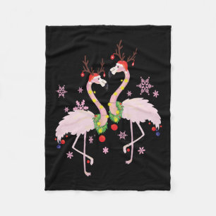 Christmas Flamingo   Fleece Blanket