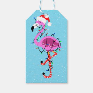 Christmas Flamingo Gift Tags