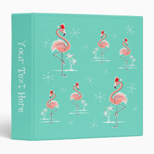 Christmas Flamingo Group Text ring binder