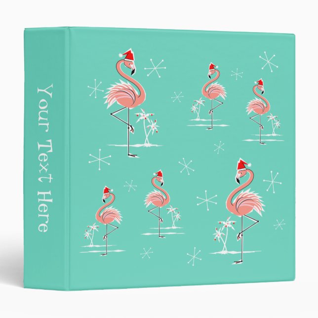 Christmas Flamingo Group Text ring binder (Front/Spine)