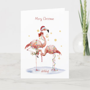 Christmas Flamingo Holiday Card