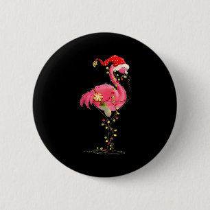 Christmas Flamingo In Martini Gl For Trocal Holida 2 Inch Round Button