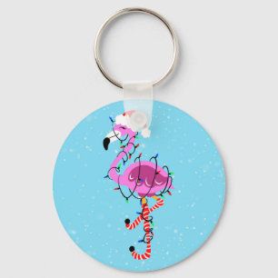 Christmas Flamingo Keychain