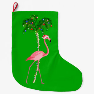 Christmas Flamingo Large Christmas Stocking