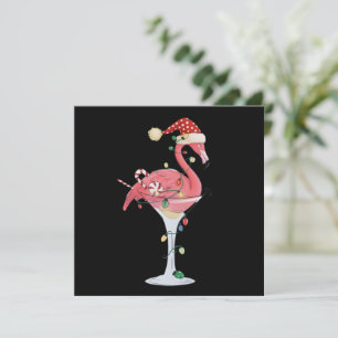 Christmas Flamingo Lights Xmas Tropical Animal  Holiday Card