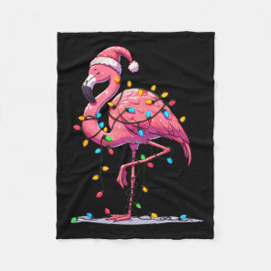 Christmas Flamingo Lover Santa Xmas Women Men Kids Fleece Blanket