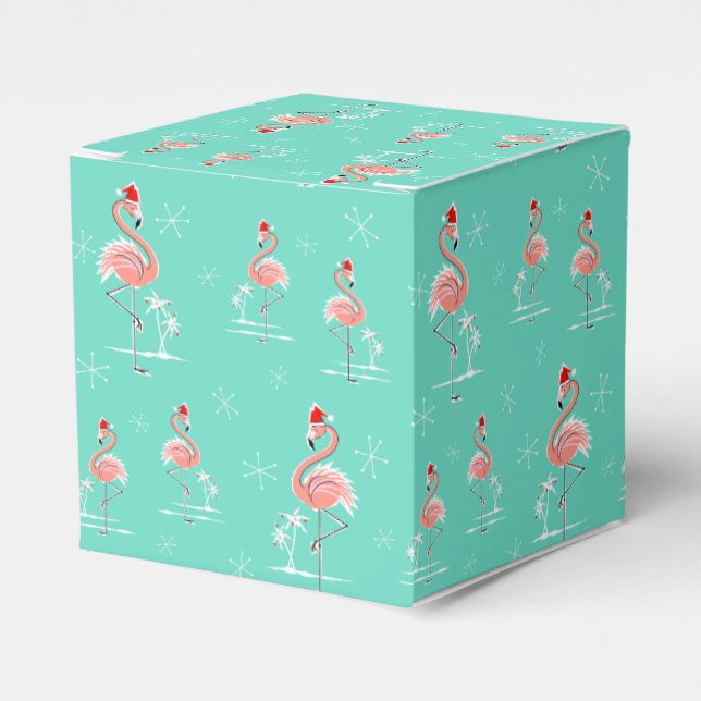 Christmas Flamingo Multi classic Favor Box (Front Side)