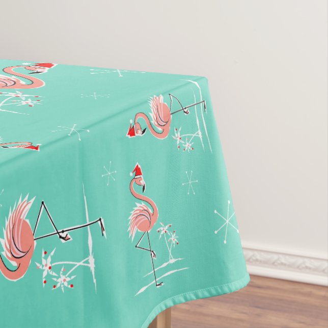 Christmas Flamingo Multi large pattern Tablecloth (In Situ)