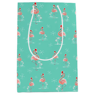 Christmas Flamingo Multi medium gift bag