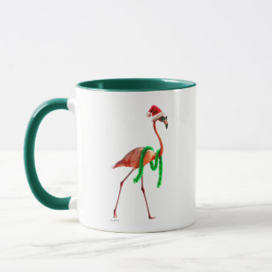 Christmas Flamingo on the Beach Mug