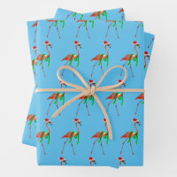 Christmas Flamingo on the Beach