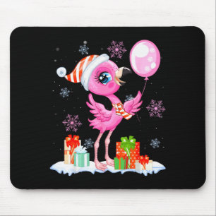 Christmas Flamingo Pajama Matching Santa Hat Xmas Mouse Pad