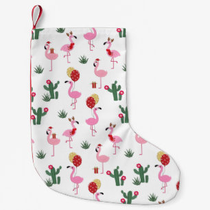 Christmas Flamingo Party   Holidays Small Christmas Stocking