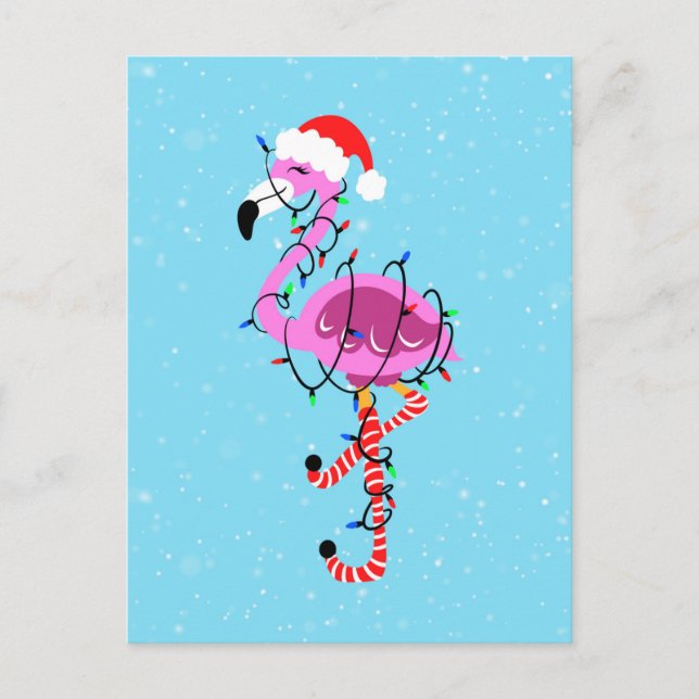 Christmas Flamingo Postcard (Front)