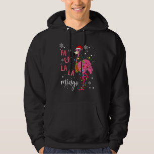 Christmas Flamingo Santa Hat Xmas Lights Flamingo Hoodie